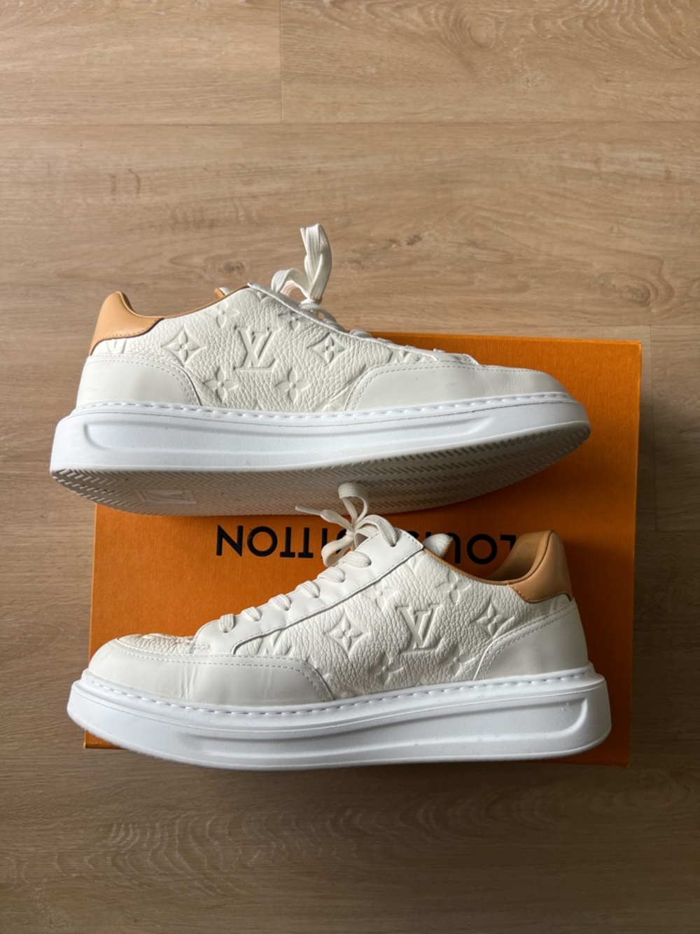 Louis Vuitton Beverly Hills White Monogram Trainers - Size 8.5 euro/9.5 men - Picture 5 of 10